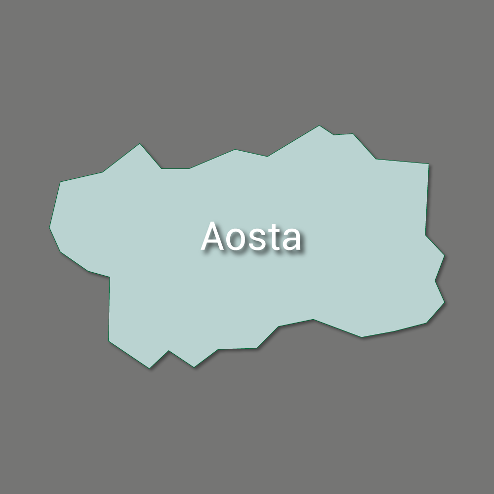 Map showing the provinces of Aosta
